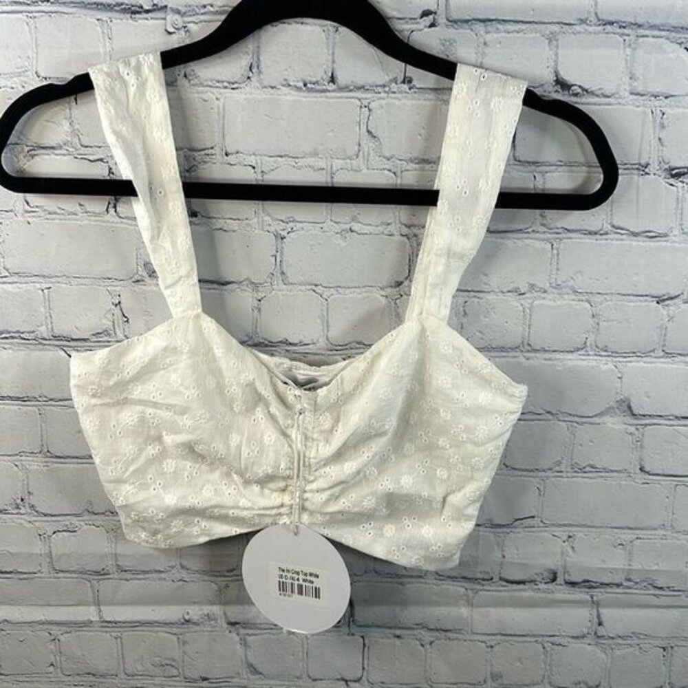 👚 Princess Polly The Ini Crop Top - White, Size 0 👚